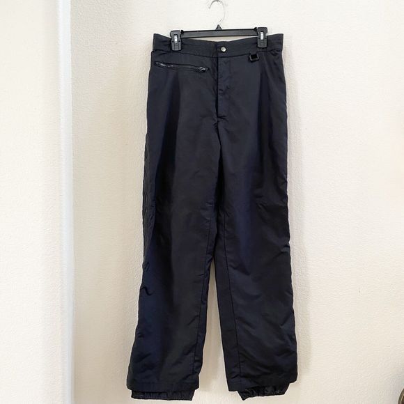 Sportcaster Mens Size M Black Snow Ski Side Zip Nylon Snowboard Pants 32 - Picture 1 of 11